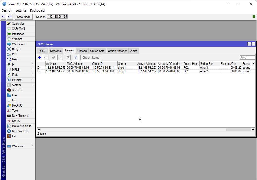 Creating a Static IP address entry for a host