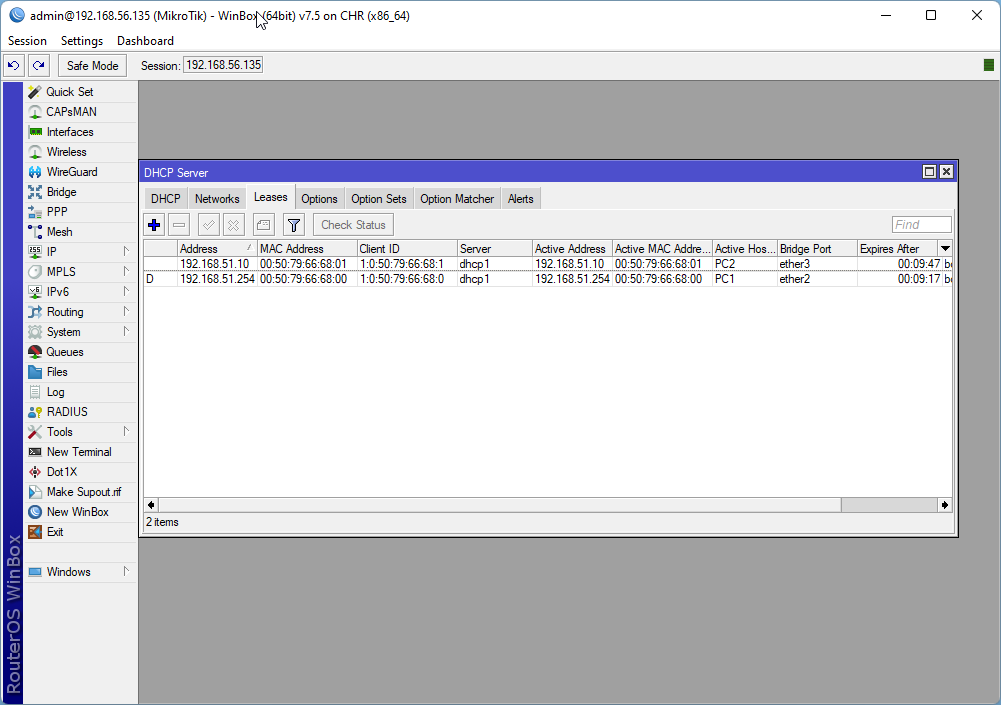 Creating a Static IP address entry for a host