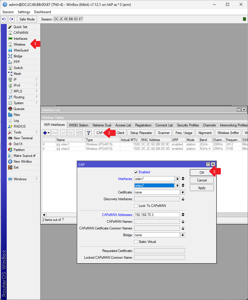 Controlling Access Points with CAPsMAN