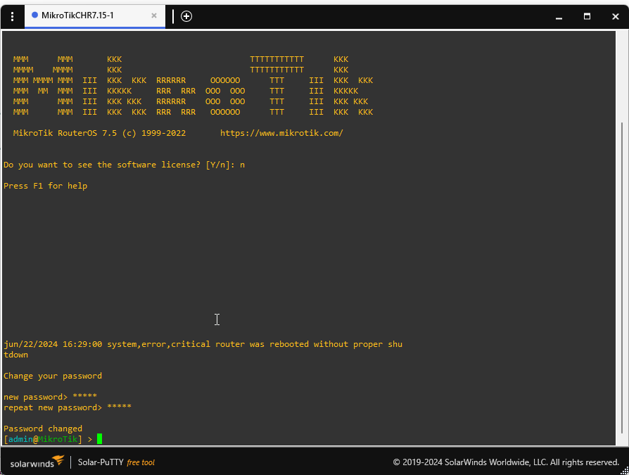 Lab 2.2 - First Interactions with the MikroTik Router (WinBox)