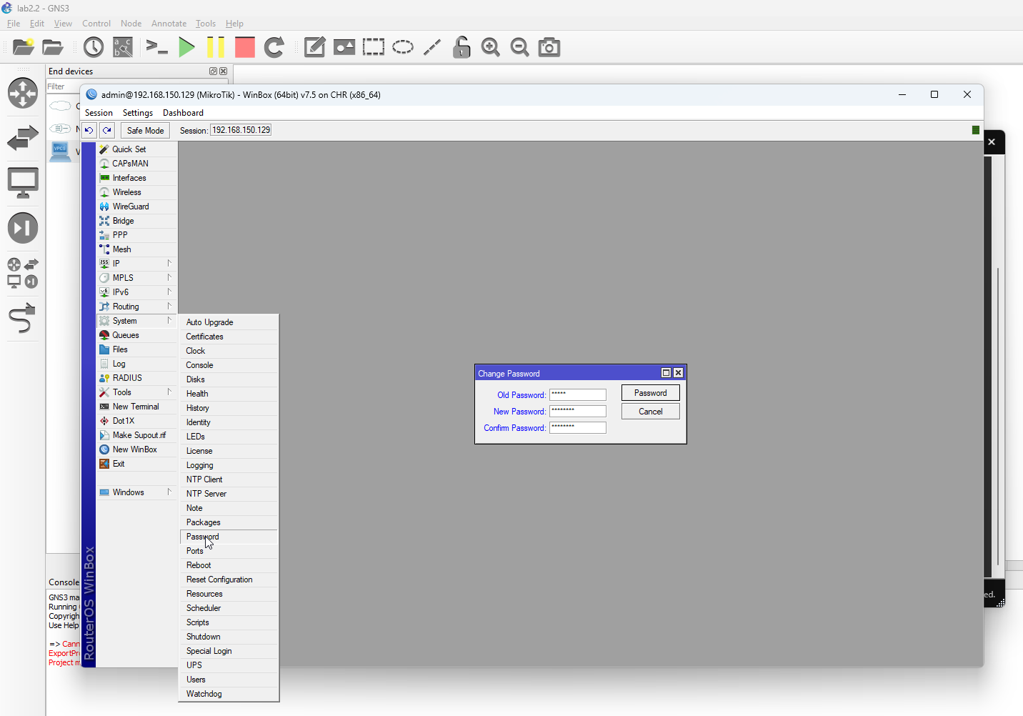 Lab 2.2 - First Interactions with the MikroTik Router (WinBox)