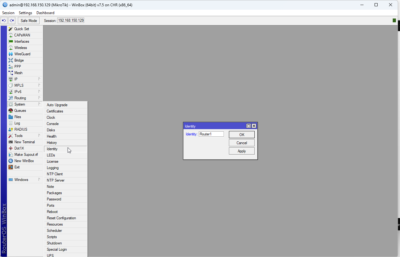 Lab 2.2 - First Interactions with the MikroTik Router (WinBox)