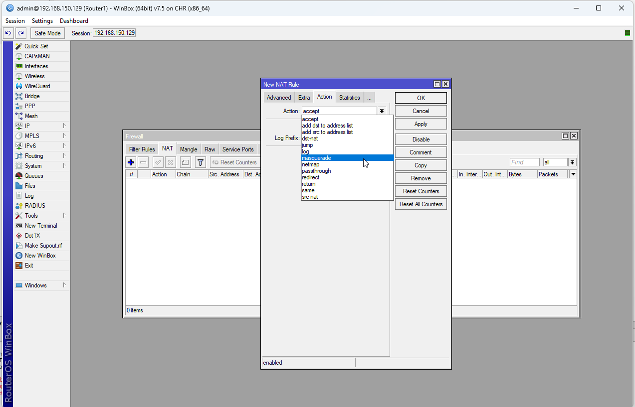 Lab 2.2 - First Interactions with the MikroTik Router (WinBox)