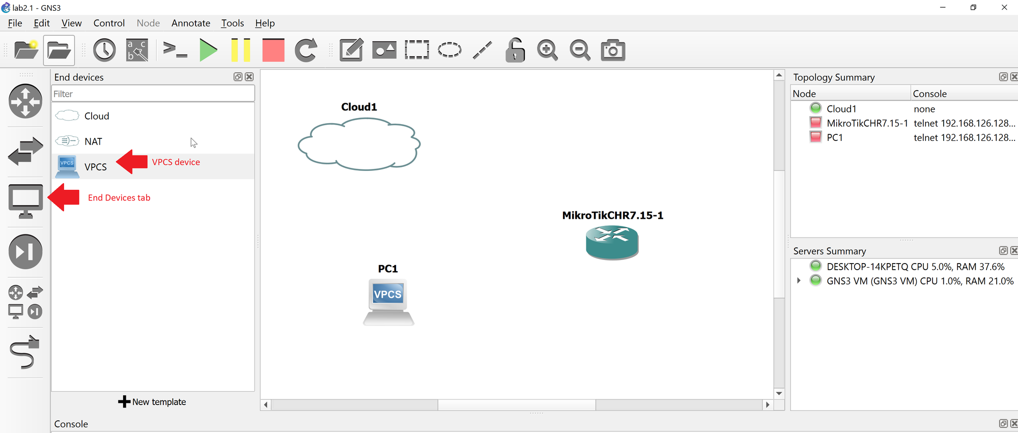 Lab 2.1 - First Interactions with the MikroTik Router