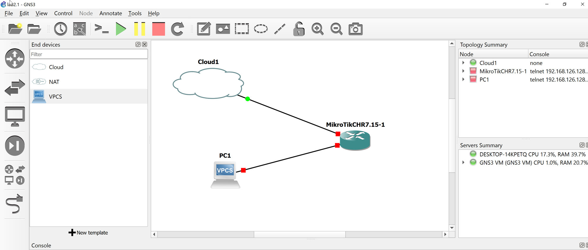 Lab 2.1 - First Interactions with the MikroTik Router