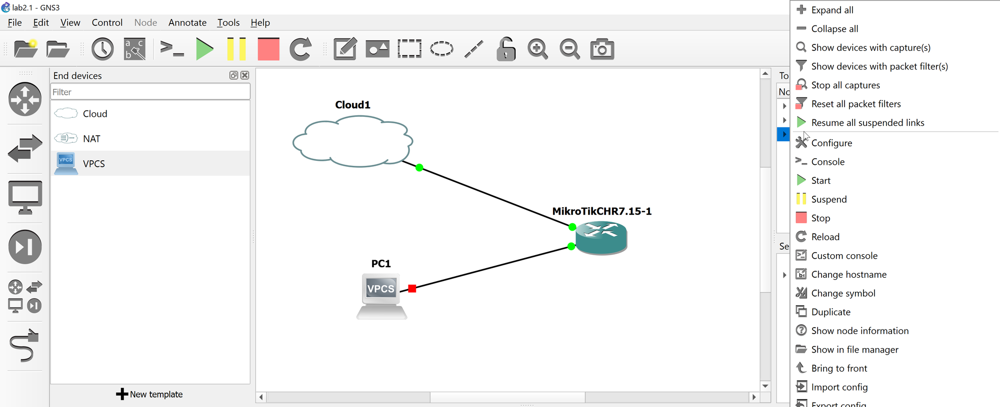 Lab 2.1 - First Interactions with the MikroTik Router